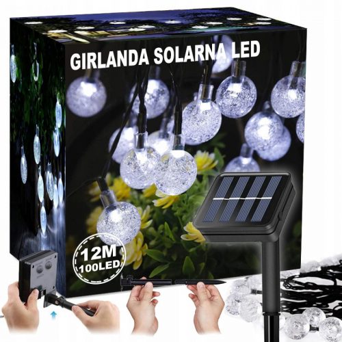  GIRLANDA SOLARA LAMPI SOLARE DE GRADINA 100LED 12M LUMINA