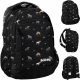  Rucsac scolar multicompartiment BeUniq, negru, multicolor, 24 ani