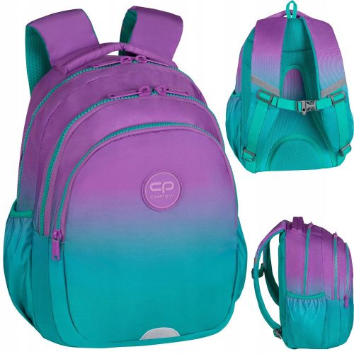  Rucsac școlar CoolPack cu mai multe compartimente Nuanțe de violet, Nuanțe de verde 21 ani