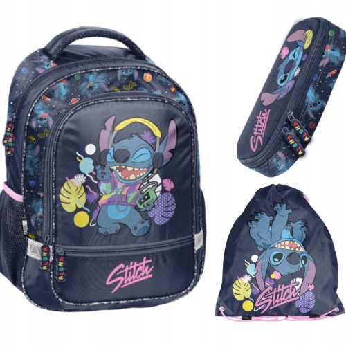  Rucsac școlar Lilo and Stitch Paso cu mai multe compartimente Nuanțe de violet, Nuanțe de albastru, Multicolor 19 l