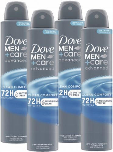  Spray antiperspirant Dove Men+Care Clean Comfort 4x200 ml