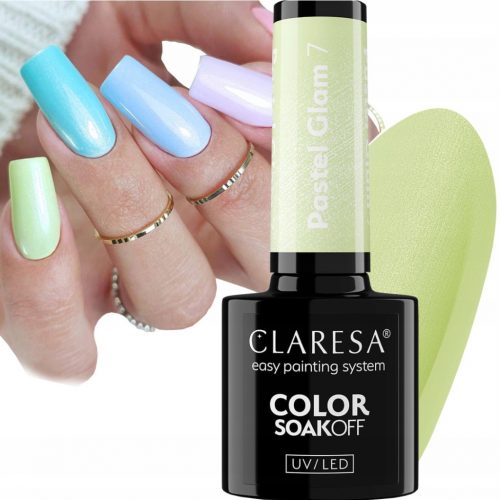  CLARESA PASTEL GLAM 7 HIBRID POLISH PASTEL HIBRID VERDE CU PARCURI