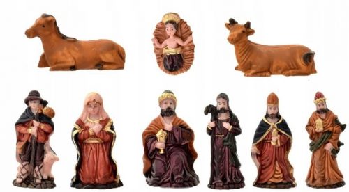  FIGURINE NATIV CERAMICA JOSEPH MARY BETHLEEM 8 CM 9 BUC