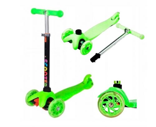  SCOOTER DE ECHILIBRARE PLIATĂ PE TREI ROȚI LED-VERDE