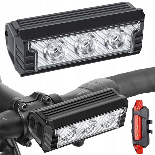  LUMINĂ BICICLETA LUMINA LED FAȚĂ SPATE USB BATERIE SET GINDON