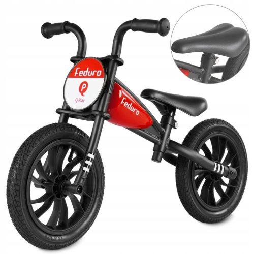  Bicicletă de echilibru Qplay feduro 12" Negru, Roșu