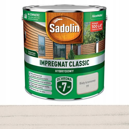  Sadolin impregnare lemn alb crem 4 l