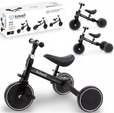  Bicicleta de echilibru Kidwell Pico Flowers ROTRPIC01A4 3in1, roz si negru