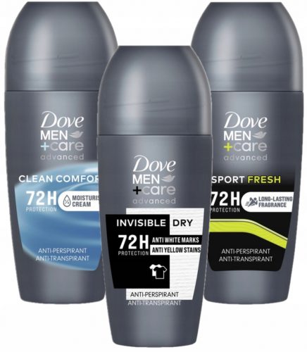  Dove Men+Care Antiperspirant roll-on 50 ml, trei tipuri