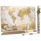  Harta XXL Mare Scratch World 88x60cm Harta Premium Antica cu Steaguri + Accesorii