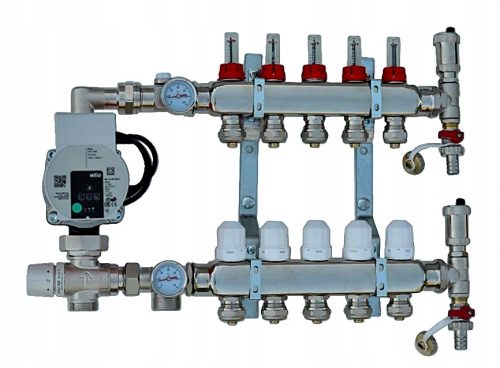  Distribuitor de încălzire prin pardoseală 8 cu WILO PUMP GROUP pentru încălzire prin pardoseală