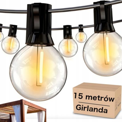  Ghirlanda 1500 cm retea + 2× BEC FILAMENT LED E27 1W Pentru Ghirlanda Edison