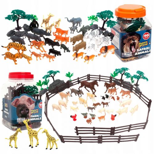  SET MARE DE ANIMALE FIGURINE FARM SAFARI 95 ELEMENTE