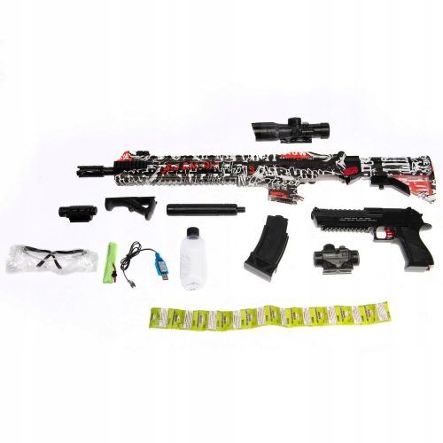  Pistol BB GEL BULLET GUN Set LASER 2IN1