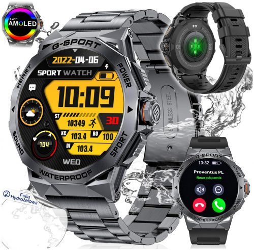  SMARTWATCH CEAS BĂRBAȚI AMOLED POLISH MENIU SPORT FREQUENTA CARDIACA Apeluri SMART WATCH