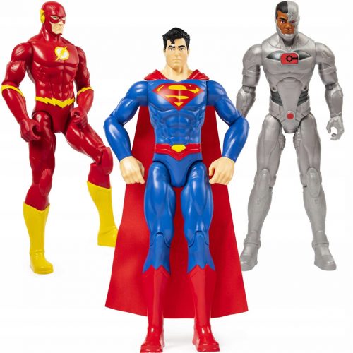  SUPERMAN FLASH CYBORG SET 3 FIGURINETE MOBILE DC COMICS MARI 30 CM