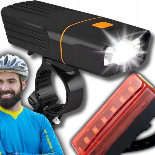  SET DE LUMINI LED FAȚĂ ȘI SPATE PENTRU ILUMINARE POWERBANK BICICLETA