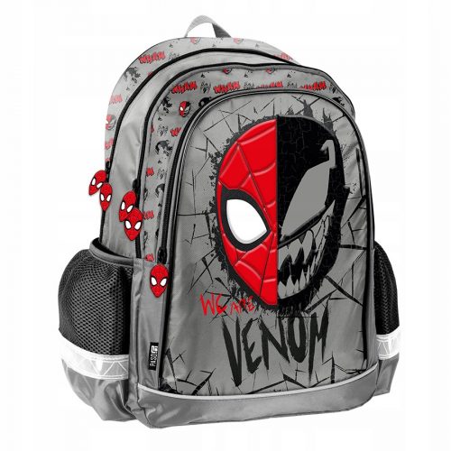  Rucsac școlar cu mai multe compartimente Spiderman Paso negru, Nuanțe de roșu, Nuanțe de gri și argintiu, Multicolor 22 l