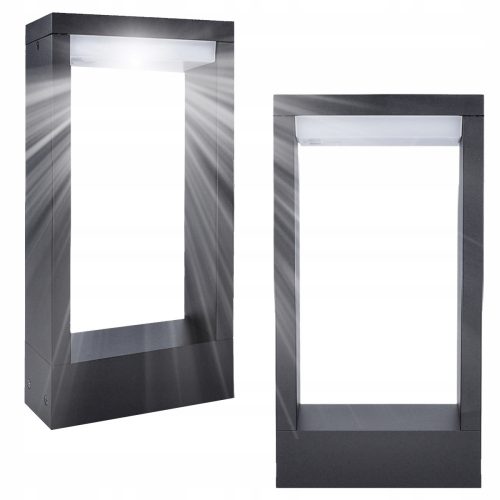  Stâlp de iluminat SuperLED dreptunghiular cu sursă LED integrată, 30 cm, negru