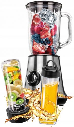  Set blender cu pahare argintiu/gri 450W puternic si eficient MPM MBL-15M