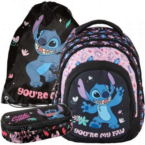  Rucsac școlar Lilo i Stitch Paso multicompartiment, multicolor, 19 l + alte 2 produse