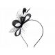  BANTIETA DECORATIVA CU VOAL SI PENE, fascinator - negru