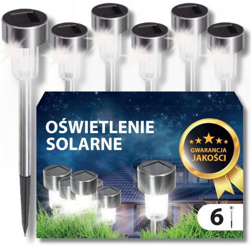  Lampa solara Red Garden, argintie, 29,5 cm, 6 buc.