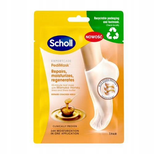  Mască hidratantă SCHOLL cu miere de Manuka PediMask (1 pereche)