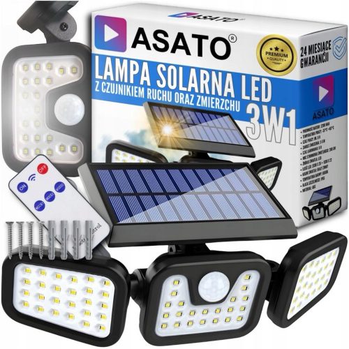  Lampa stradala Asato 74 W 6000 lm alimentata solar