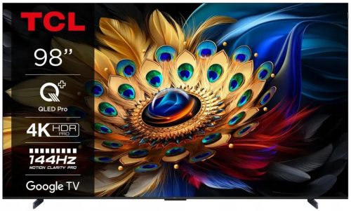  TCL 98C655 98" QLED Pro 4K UHD Google TV 144Hz DVB-T2 TV