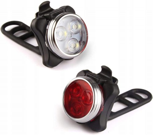  LAMPĂ BICICLETA FAȚĂ SPATE SET LED USB