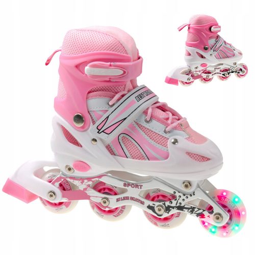  PATINE INLINE REGLABILE ROZ 38-41 LED PENTRU UN CADOU