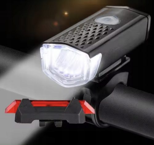  SET LAMPĂ DE BICICLETA LAMPĂ FAȚĂ SPATE LUMINA REÎNCĂRCĂBILĂ + USB