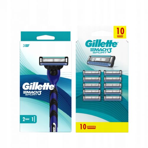  Brici Gillette Mach 3 SPORT pentru cartușe de ras, 10 buc.