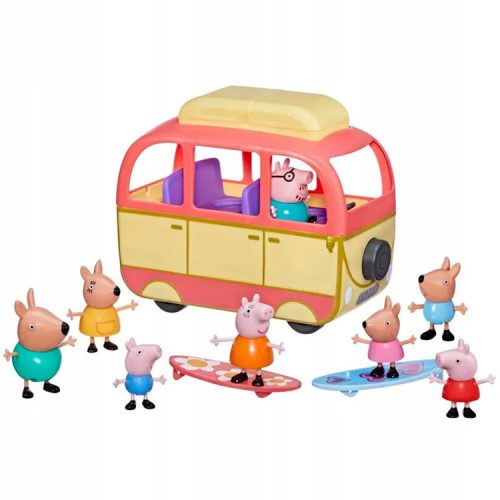  Camper Peppa Pig Excursie în Australia F4892 Set + Figurine 8 buc