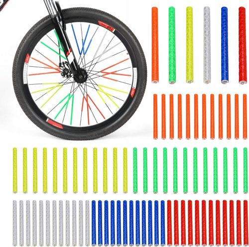  MEGA Set Reflectori Biciclete, Tuburi Spite, Neon, Colorate, 72 buc