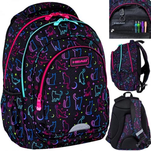  Rucsac școlar Head multicompartiment alb, negru, multicolor, 20 l