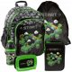  Rucsac școlar Minecraft cu mai multe compartimente Paso negru, Nuanțe de gri și argintiu, Nuanțe de verde, Multicolor 18 l