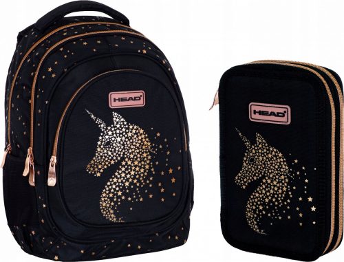  Rucsac Head Unicorn Geantă de școală Unicorn + Toc dublu extensibil Cap