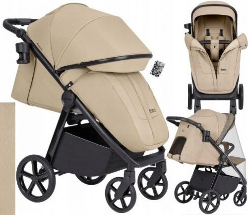  Carucior pentru copii CARRELLO Bravo SL Sand Beige + Husa de ploaie pentru carucior Caretero