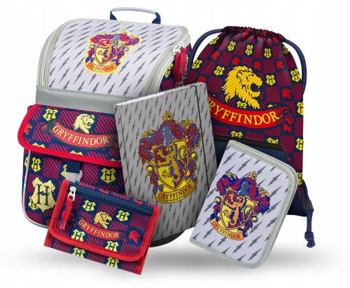  Rucsac școlar Harry Potter BAAGL cu un singur compartiment negru, Nuanțe de roșu, Nuanțe de gri și argintiu 18 l