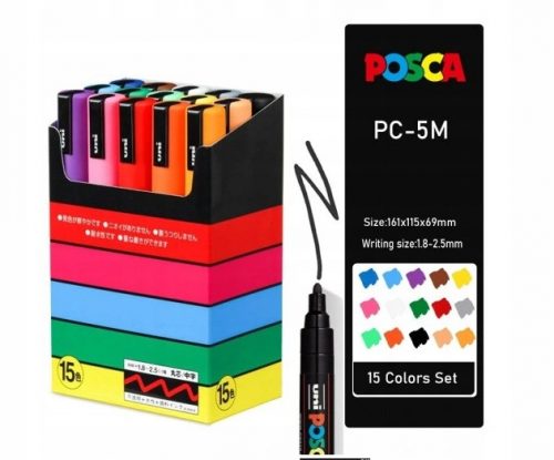  Marker Posca PC-3M cu vopsea poster, set de 8