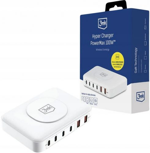  3mk Hyper Charger 100W încărcător de birou fără fir 4x USB-C 2x USB-A -