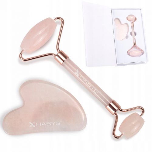  MASAGER FACIAL ROLLER + GUA-SHA HABYS STONE