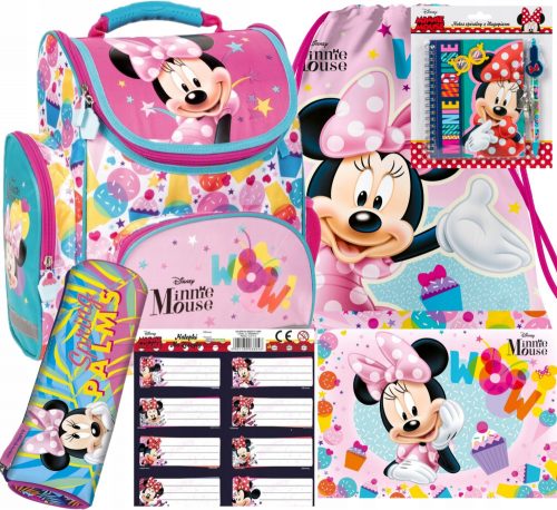  RUCSAC ȘCOALA 6 ÎN 1 MINNIE MOUSE TUISĂ GEANT DERFORM STICKERS