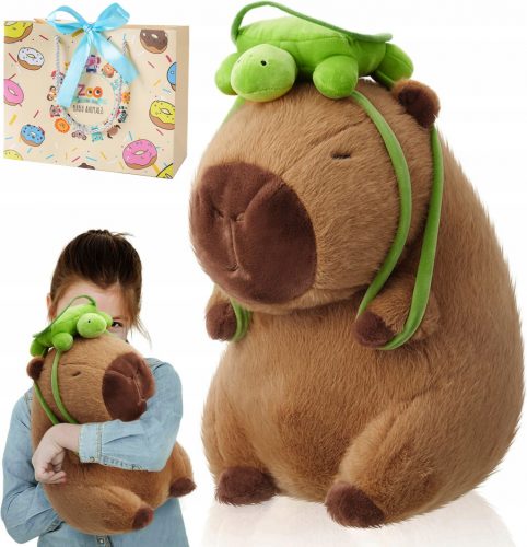  JUCĂRIE DE PLUȘ CAPYBARA CU RUCSAC 35 CM cadouri pentru copii