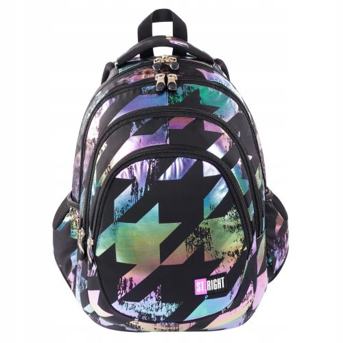  Rucsac școlar ST.RIGHT multicompartiment, negru, multicolor, 23 ani