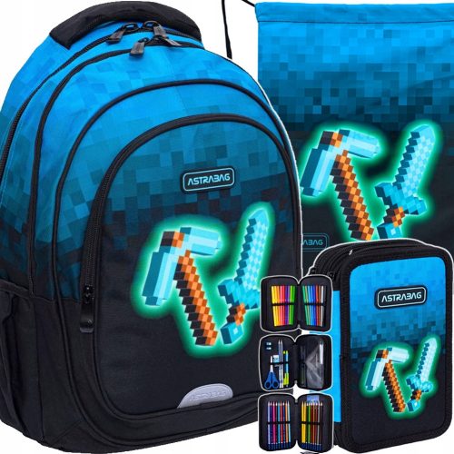  Rucsac Astrabag Blue Pixel + alte 2 produse