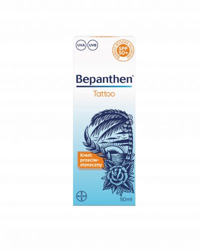  Bepanthen Tattoo SPF50+, protecție solară pentru pielea tatuată, 50 ml