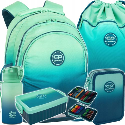  Rucsac școlar cu mai multe compartimente CoolPack Nuanțe de verde 21 l + alte 4 produse